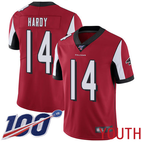 Atlanta Falcons Limited Red Youth Justin Hardy Home Jersey NFL Football #14 100th Season Vapor Untouchable->youth nfl jersey->Youth Jersey